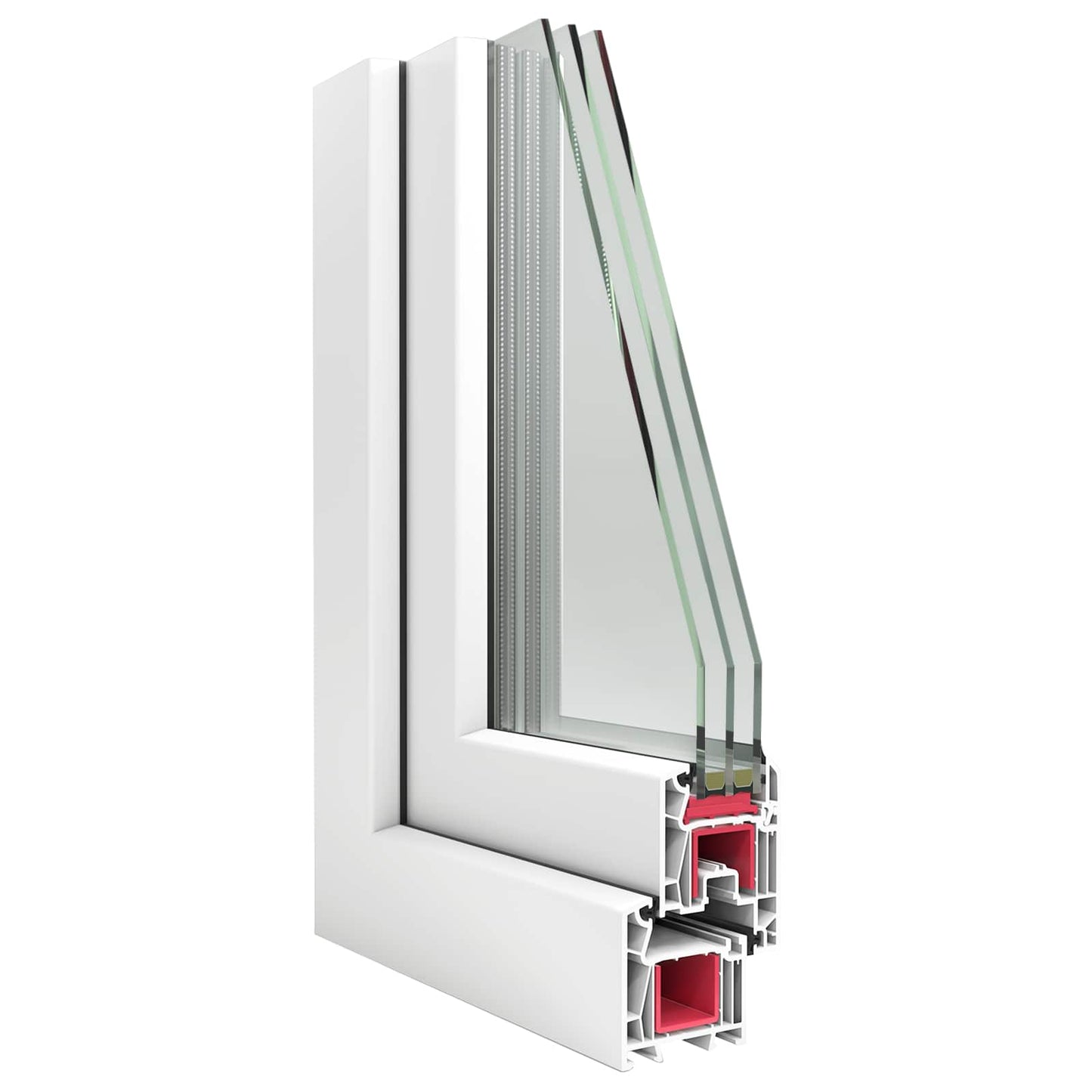 Kjølevindu RISOR 100 x 50 cm PVC og glass Hvit