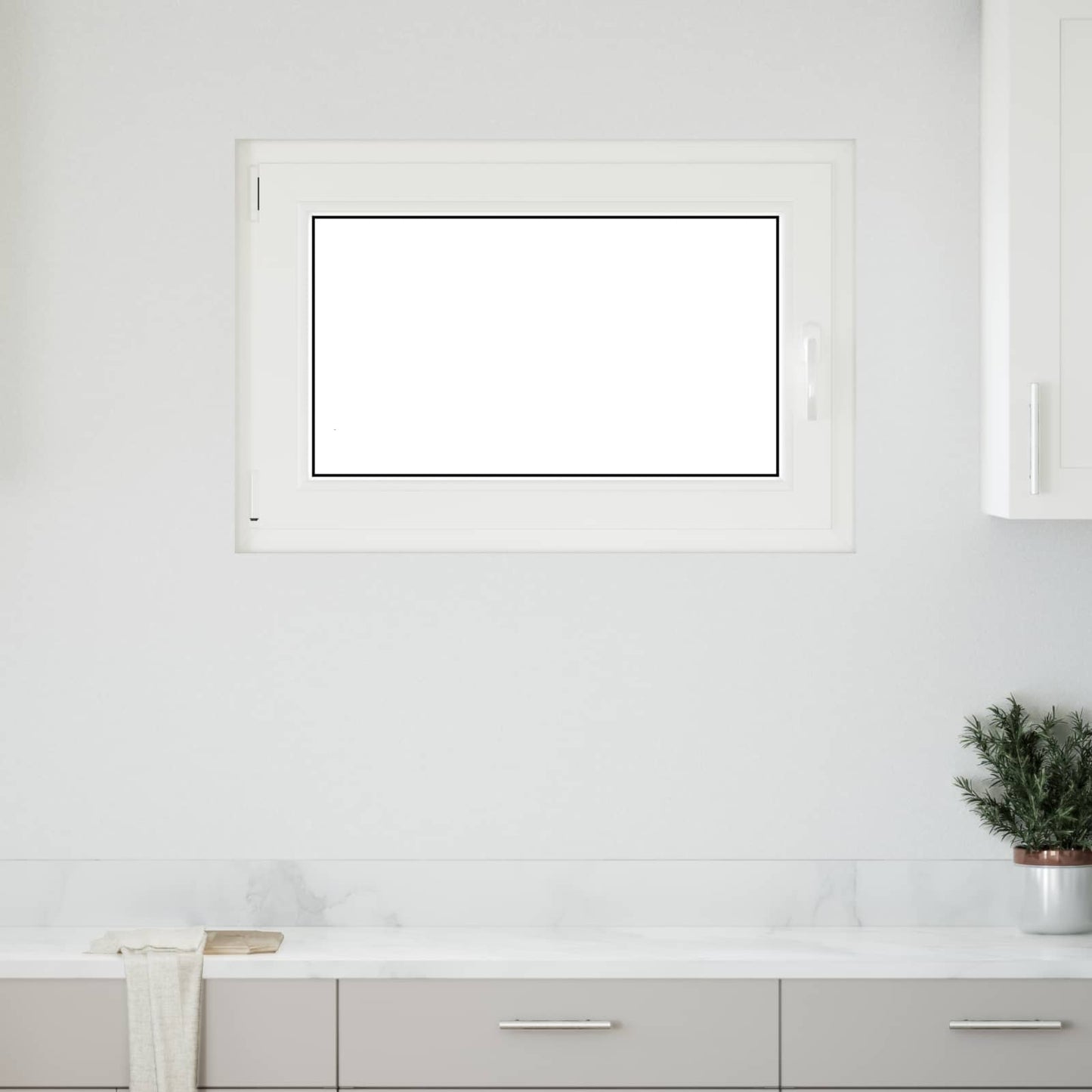 Kjølevindu RISOR 100 x 50 cm PVC og glass Hvit