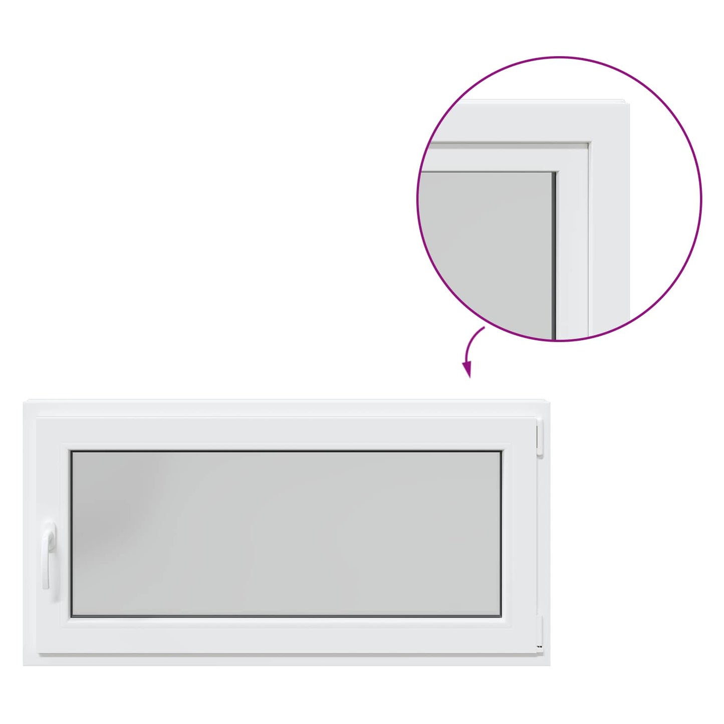 Kjølevindu RISOR 120 x 60 cm PVC og glass Hvit
