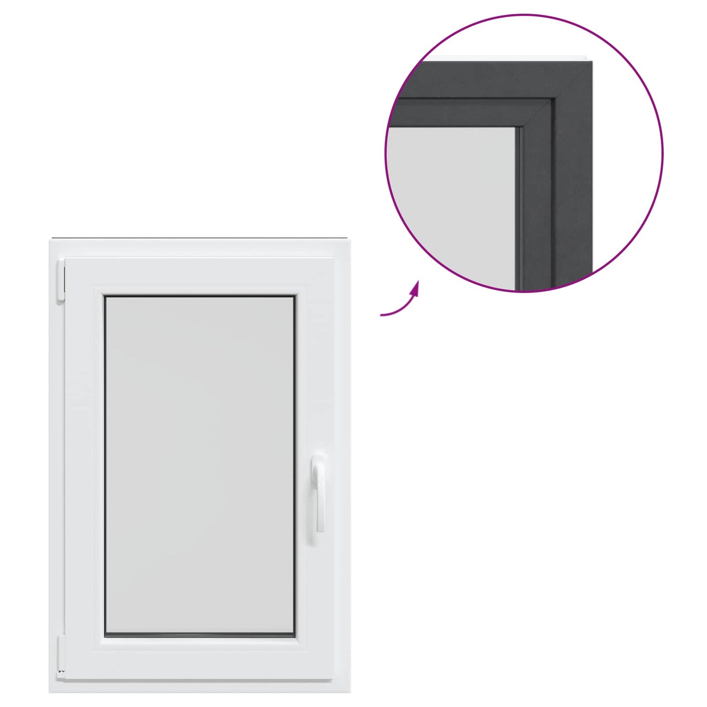 Kjølevindu RISOR 60 x 100 cm PVC og glass Antrasitt