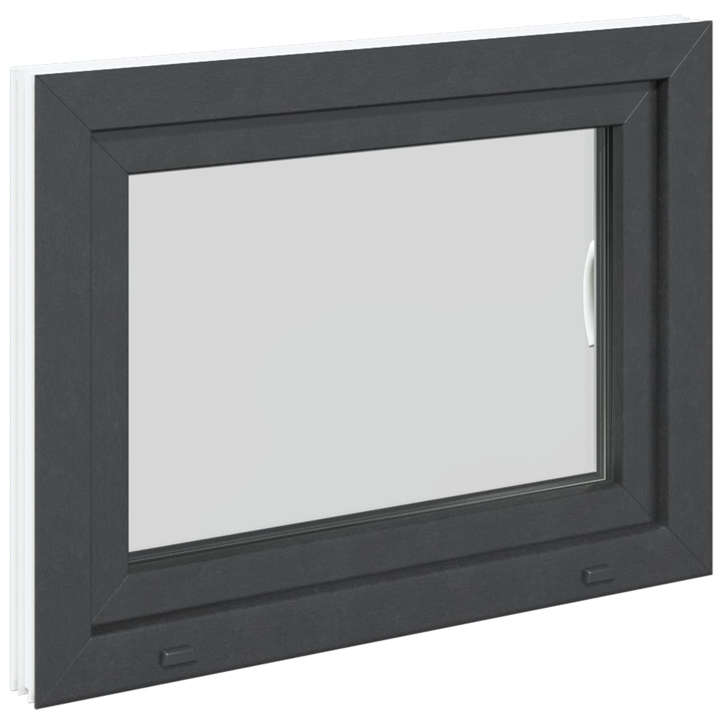 Kjølevindu RISOR 80 x 50 cm PVC og glass Antrasitt