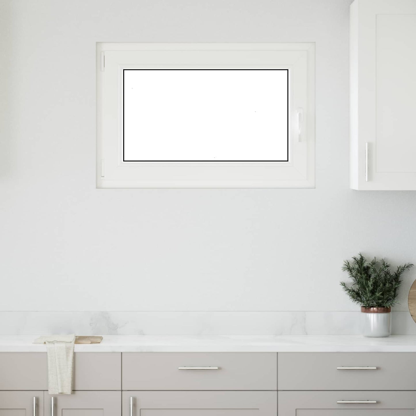Kjølevindu RISOR 90 x 60 cm PVC og glass Antrasitt