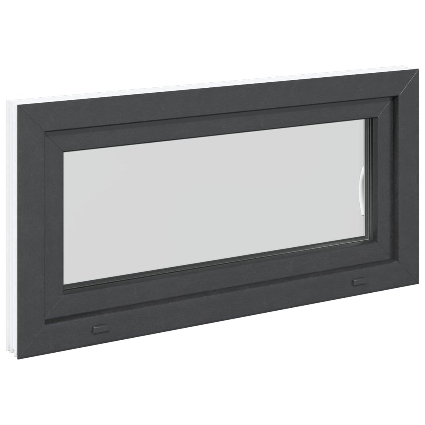 Kjølevindu RISOR 100 x 50 cm PVC og glass Antrasitt