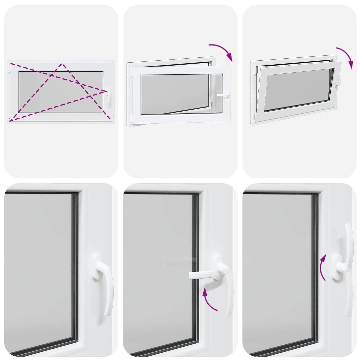 Kjølevindu RISOR 100 x 60 cm PVC og glass Antrasitt