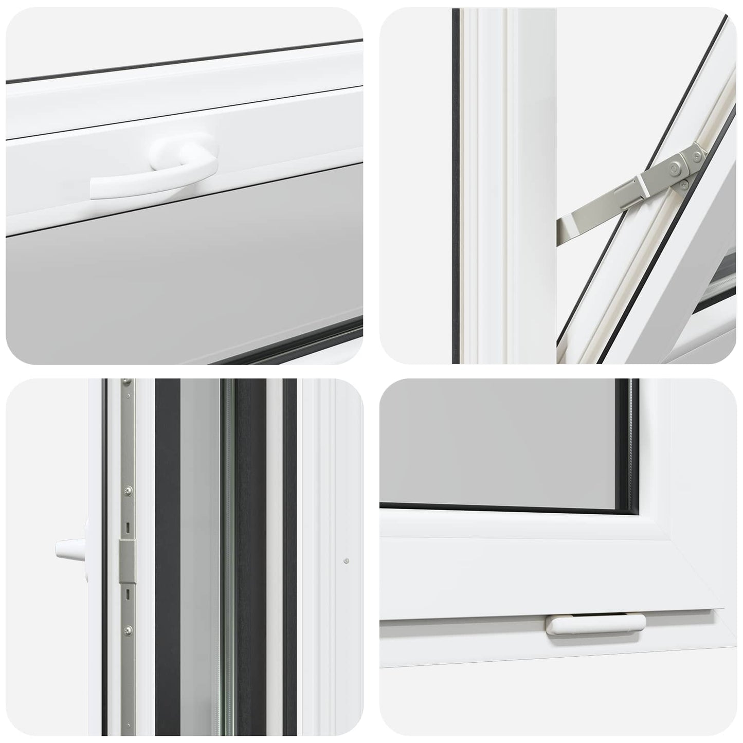 Kjølevindu RISOR 90 x 40 cm PVC og glass Antrasitt
