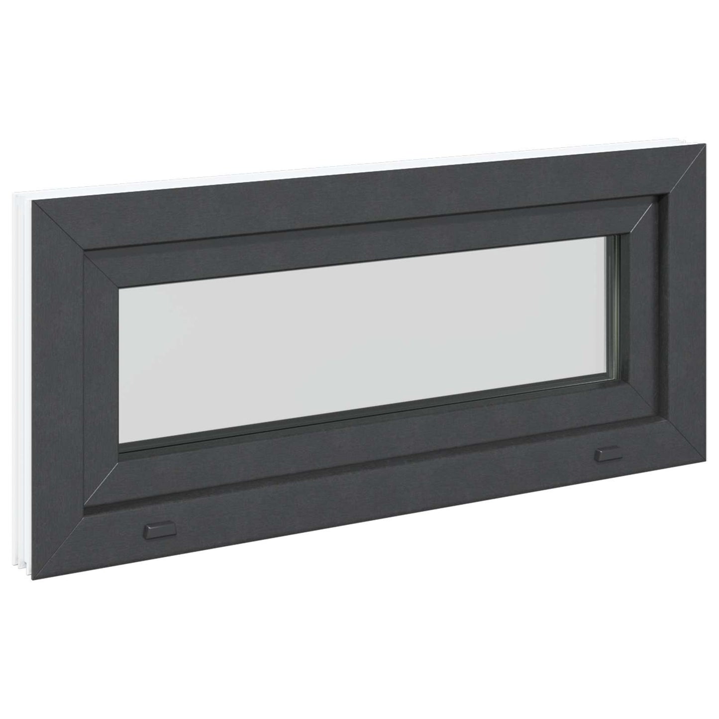 Kjølevindu RISOR 90 x 40 cm PVC og glass Antrasitt