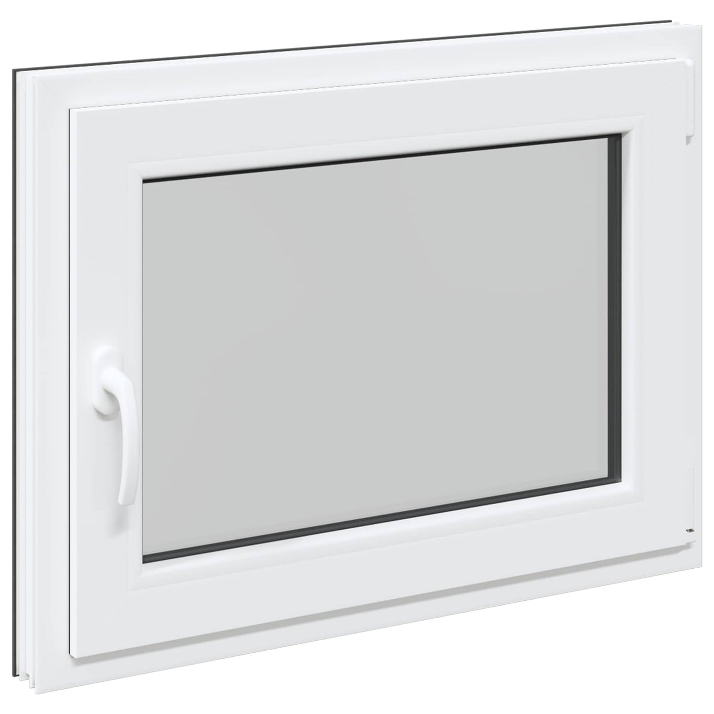Kjølevindu RISOR 80 x 60 cm PVC og glass Antrasitt