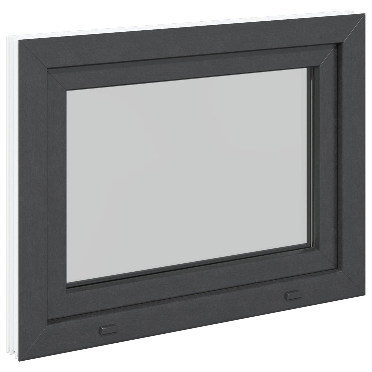 Kjølevindu RISOR 80 x 60 cm PVC og glass Antrasitt