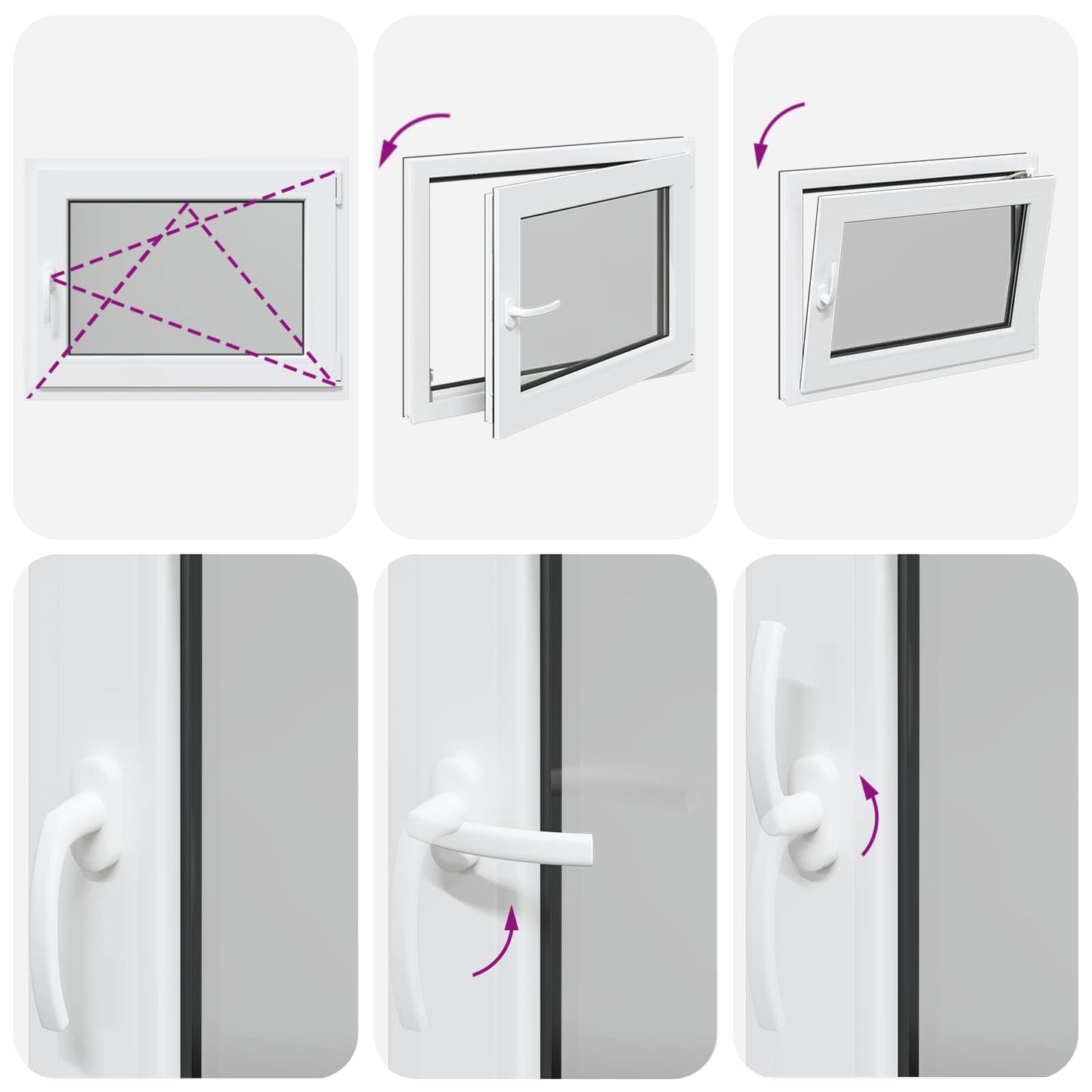 Kjølevindu RISOR 80 x 60 cm PVC og glass Antrasitt