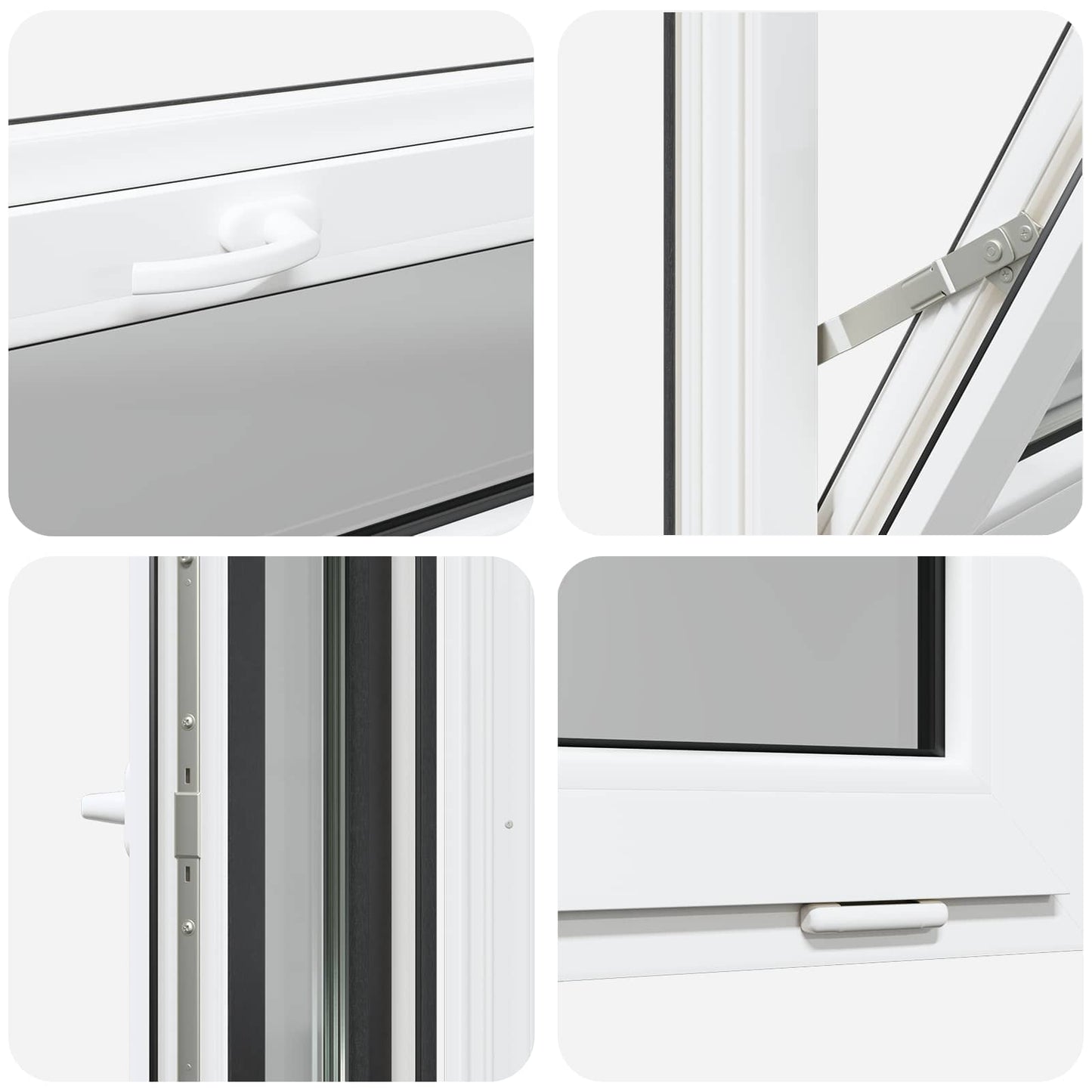 Kjølevindu RISOR 60 x 40 cm PVC og glass Antrasitt