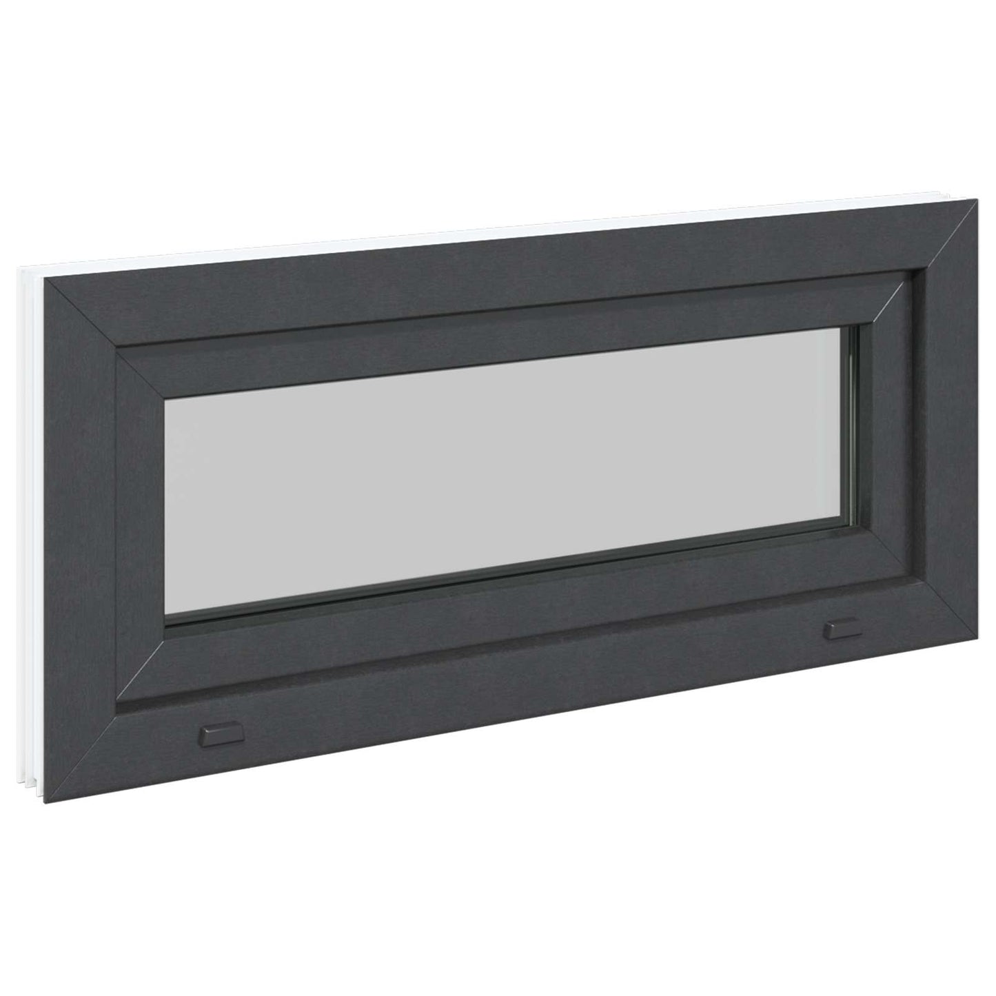Kjølevindu RISOR 90 x 40 cm PVC og glass Antrasitt