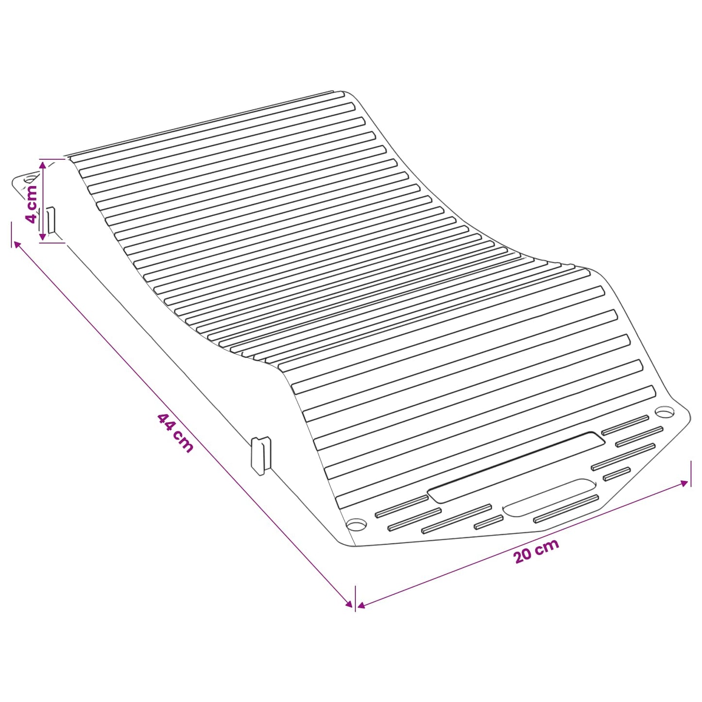 Dekkbeskyttere 4 stk. Svart 44 x 20 x 4 cm PP