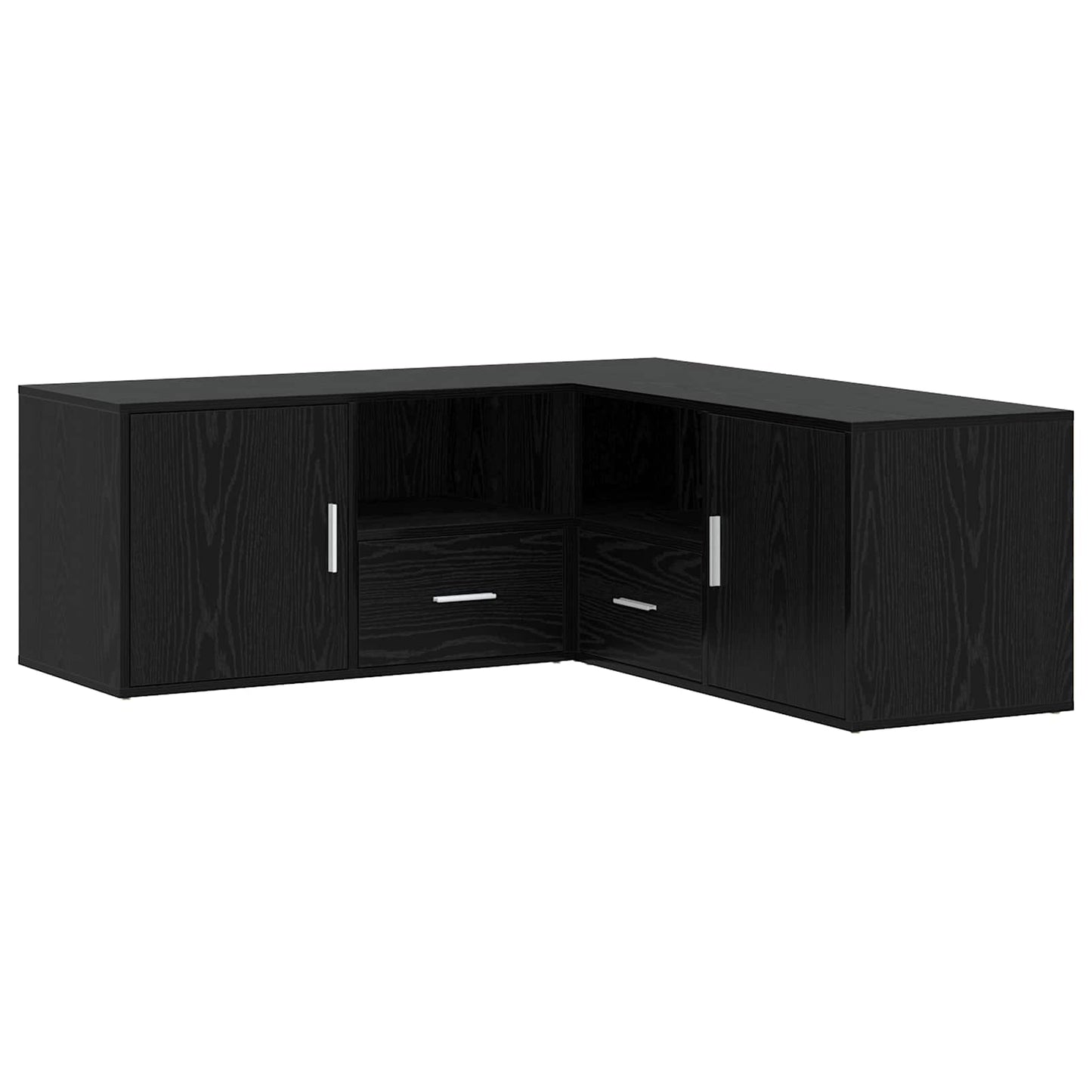 Hjørneskap med skuff Svart eik 200 x 40 x 45 cm Konstruert tre