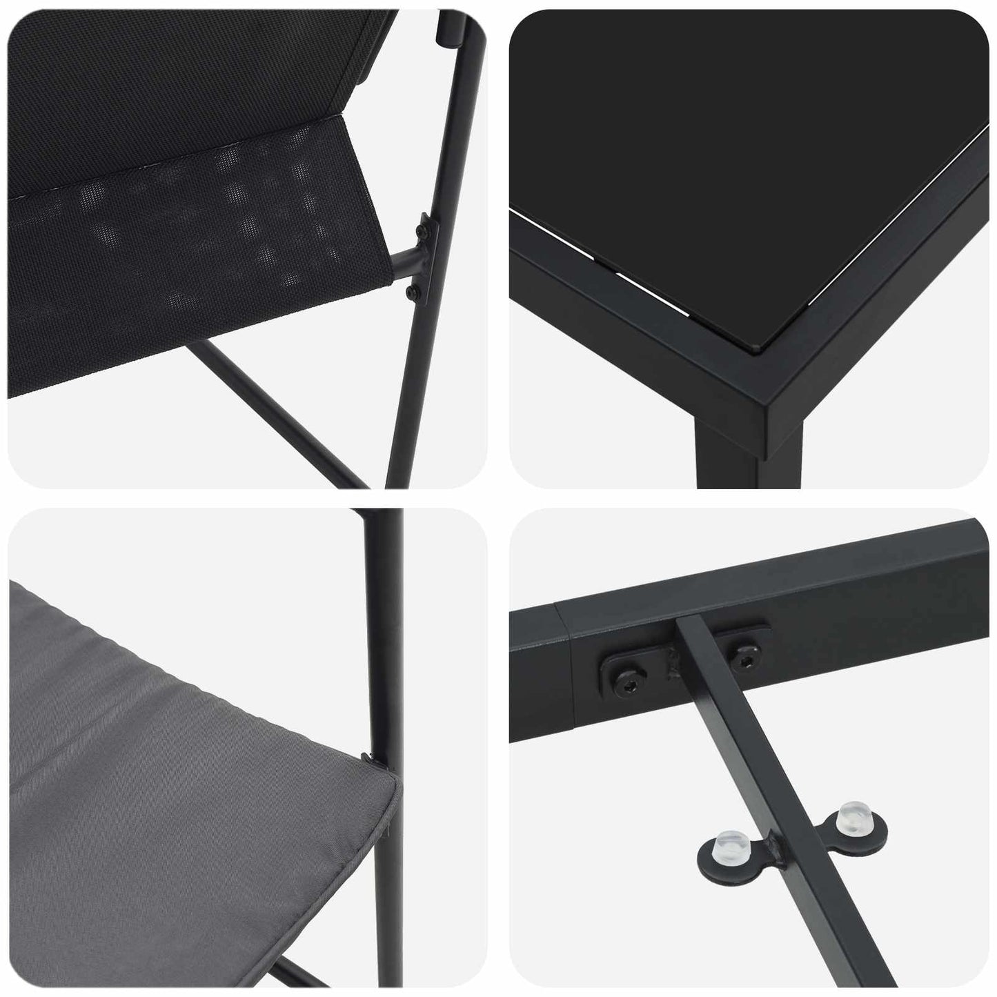 Hage Spisegruppe 5 pcs Svart og Anthracite 140 x 70 x 73 cm