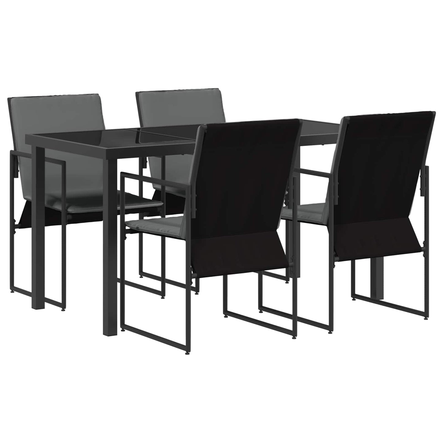 Hage Spisegruppe 5 pcs Svart og Anthracite 140 x 70 x 73 cm