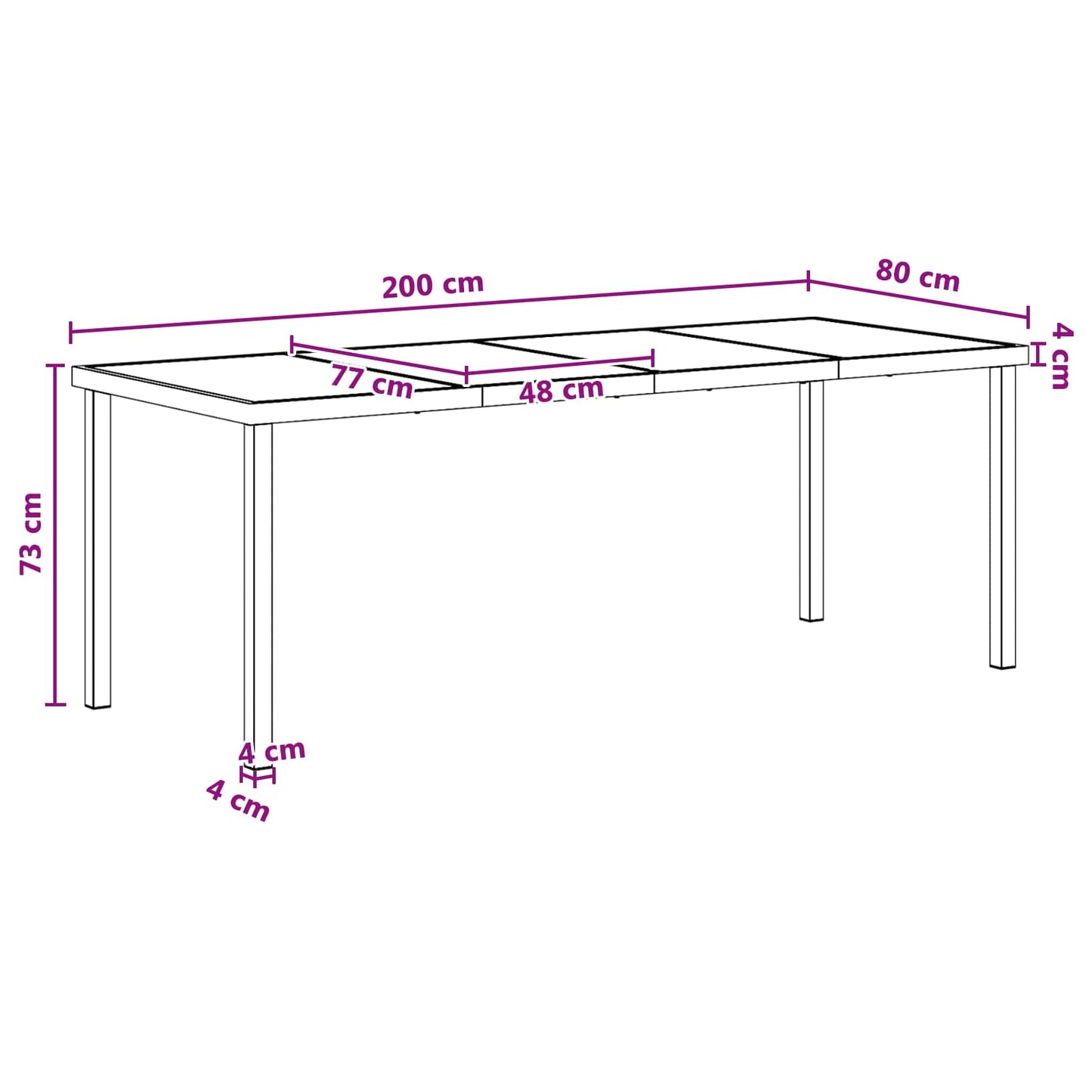 Hage Spisegruppe 9 pcs Svart og Anthracite 200 x 80 x 73 cm