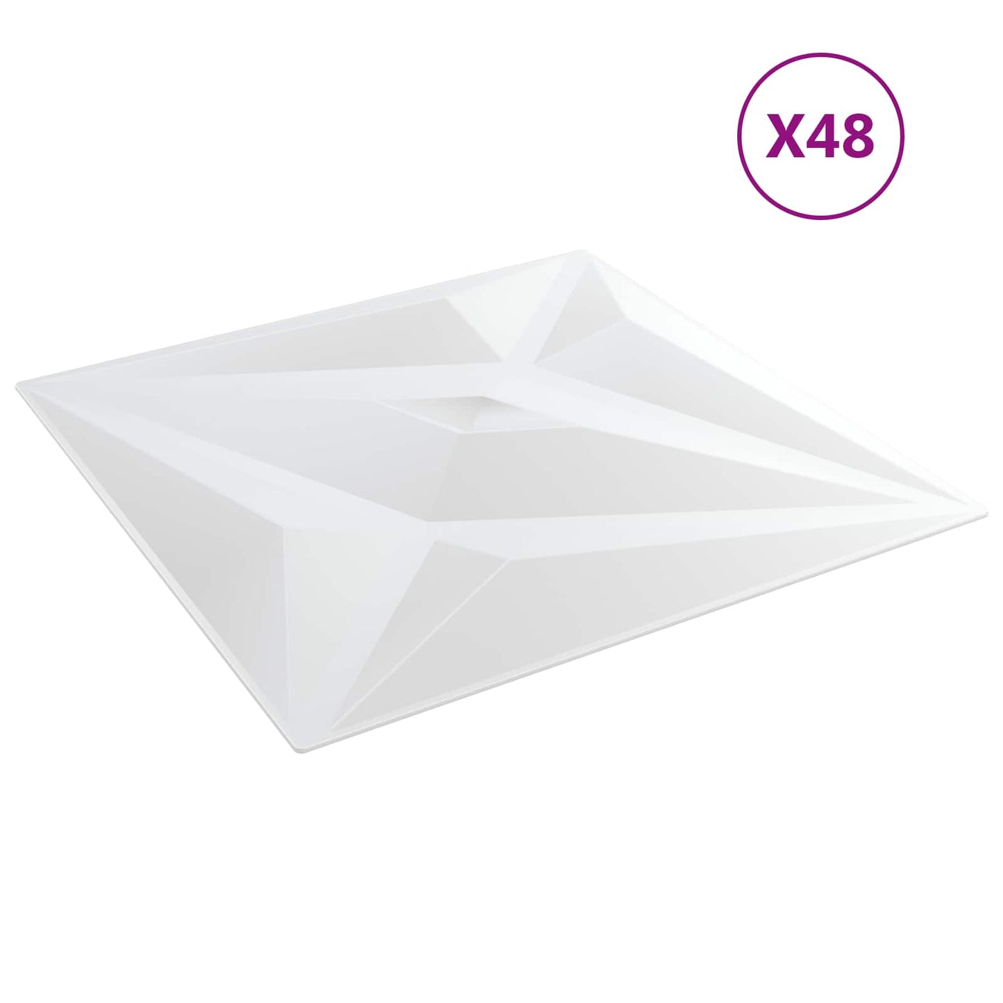 Veggpaneler Stjerne 12 pcs Hvit stjerne 50 x 50 cm XPS Skum