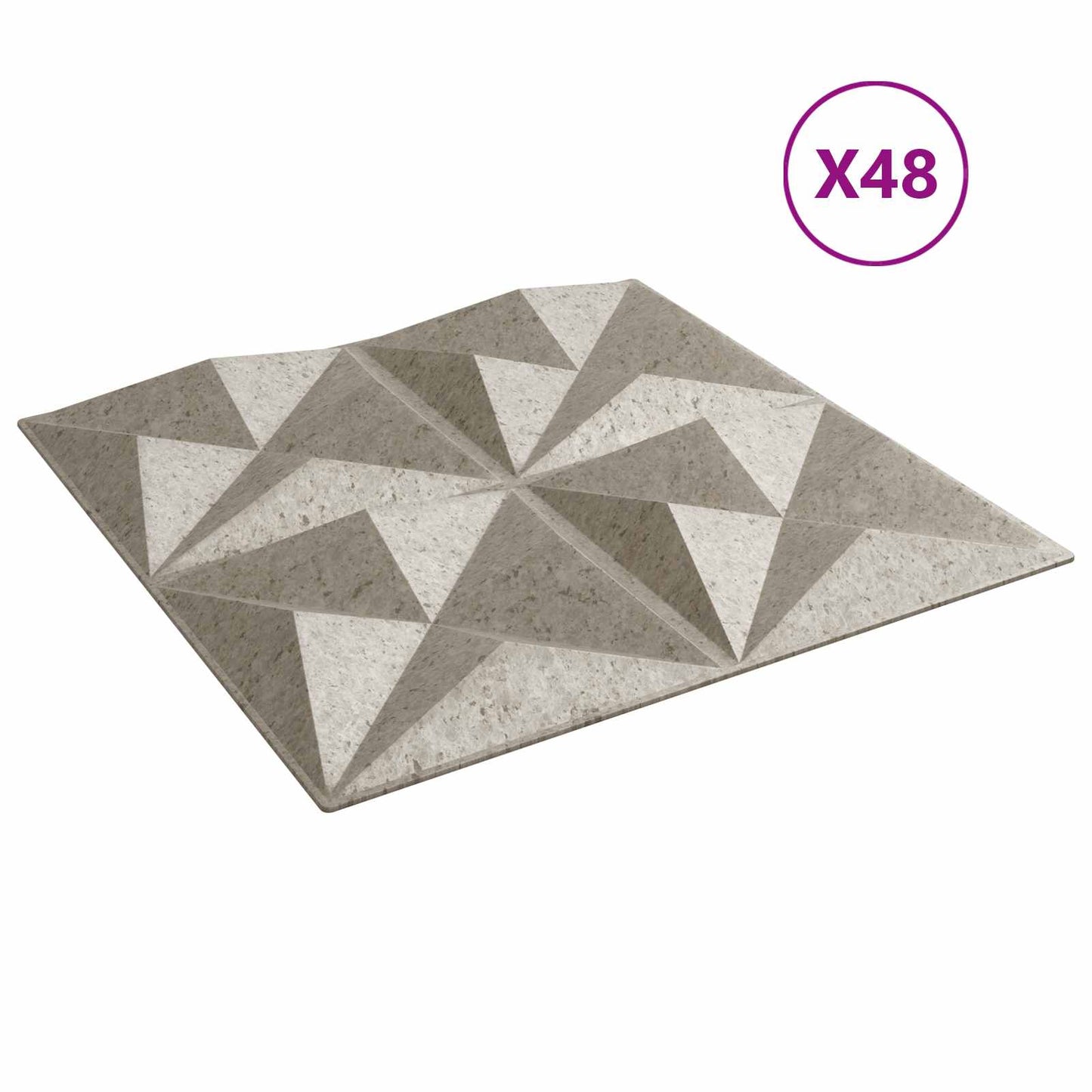 Veggpaneler 48 pcs Origami betong 50 x 50 cm XPS Skum