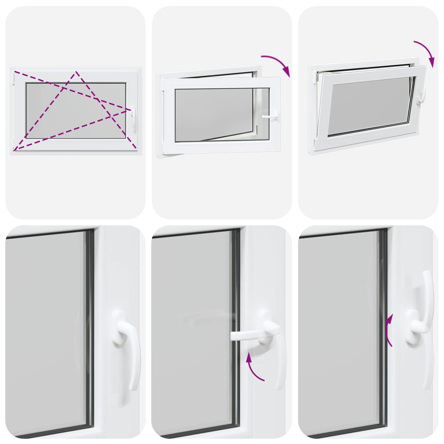 Kjølevindu RISOR 90 x 70 cm PVC og glass Hvit