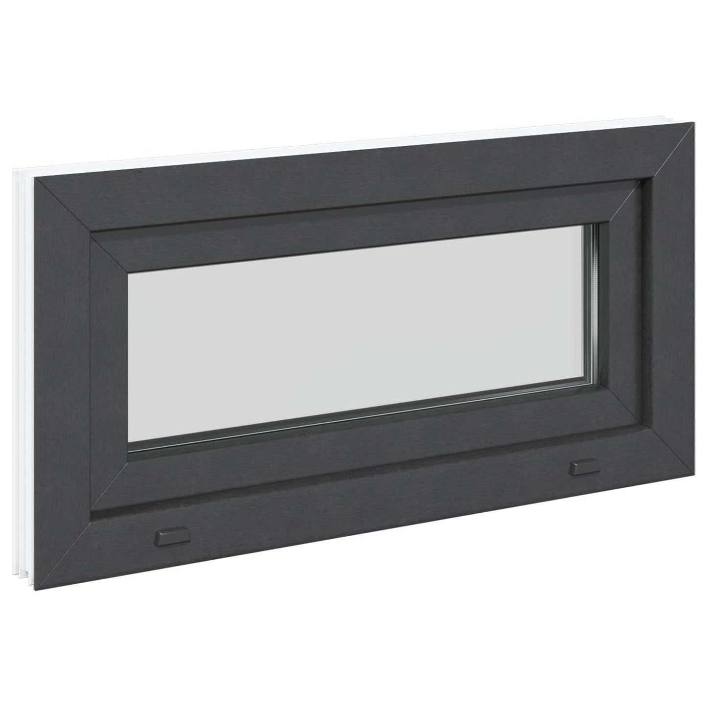 Kjølevindu RISOR 80 x 40 cm PVC og glass Antrasitt