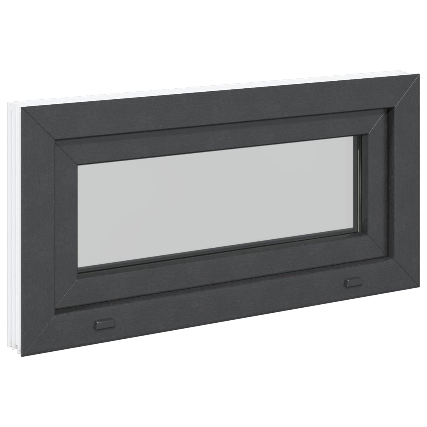 Kjølevindu RISOR 80 x 40 cm PVC og glass Antrasitt