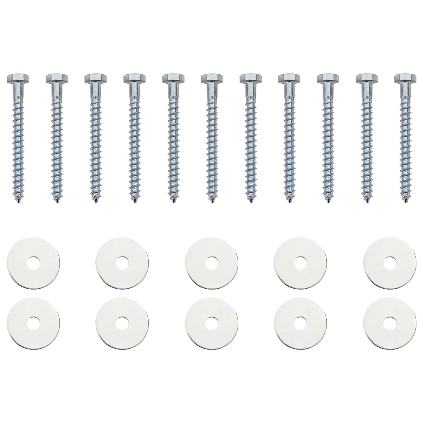 Jordanker 10 pcs Sølv Ø10 x 30 cm Galvanisert metall