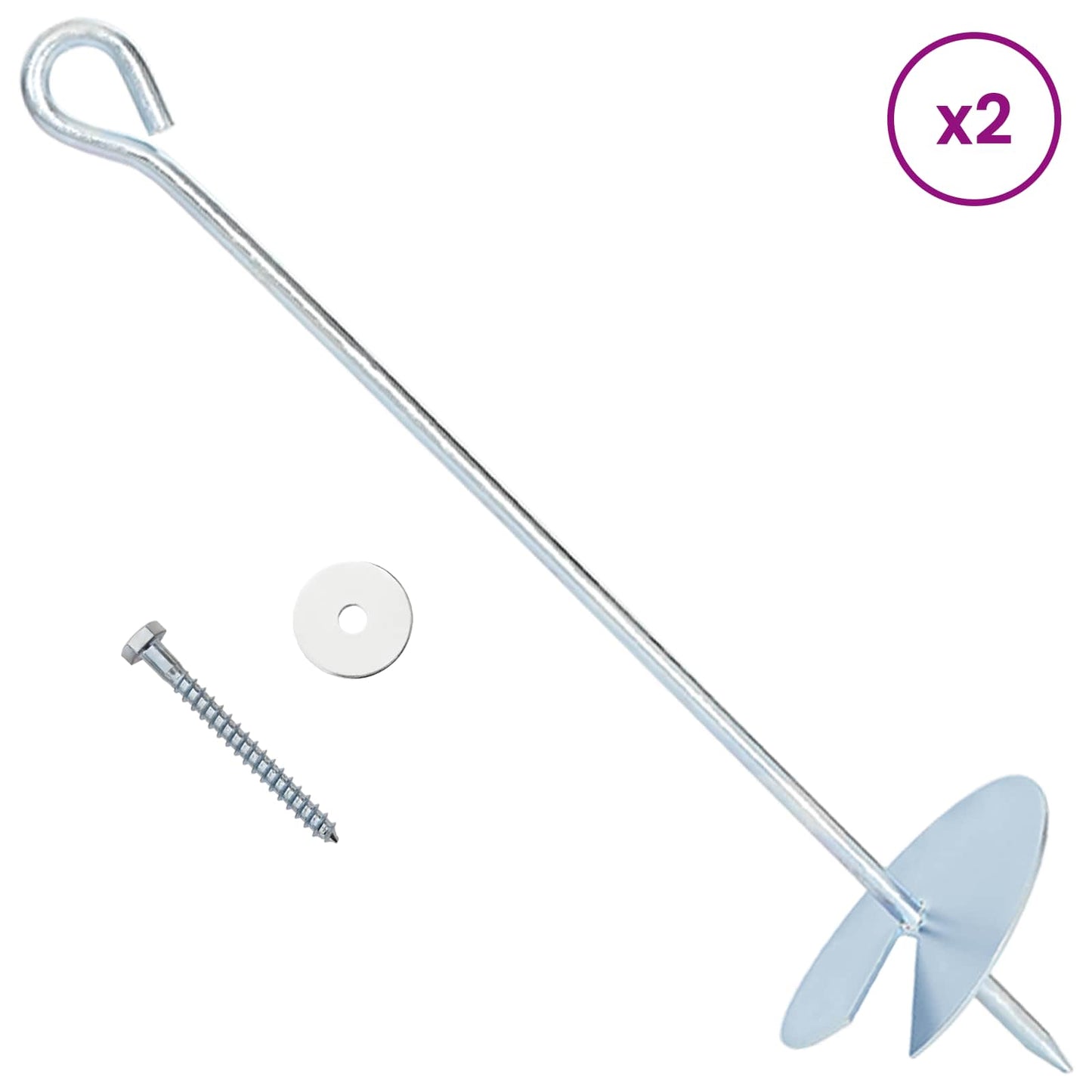 Jordanker 10 pcs Sølv Ø10 x 40 cm Galvanisert metall