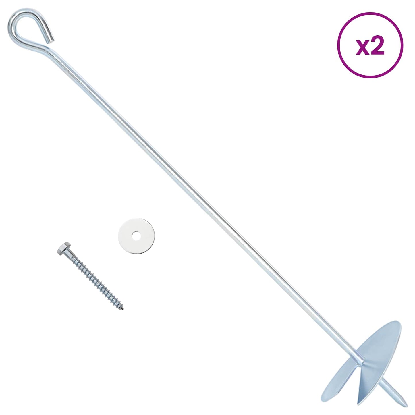 Jordanker 10 pcs Sølv Ø10 x 50 cm Galvanisert metall