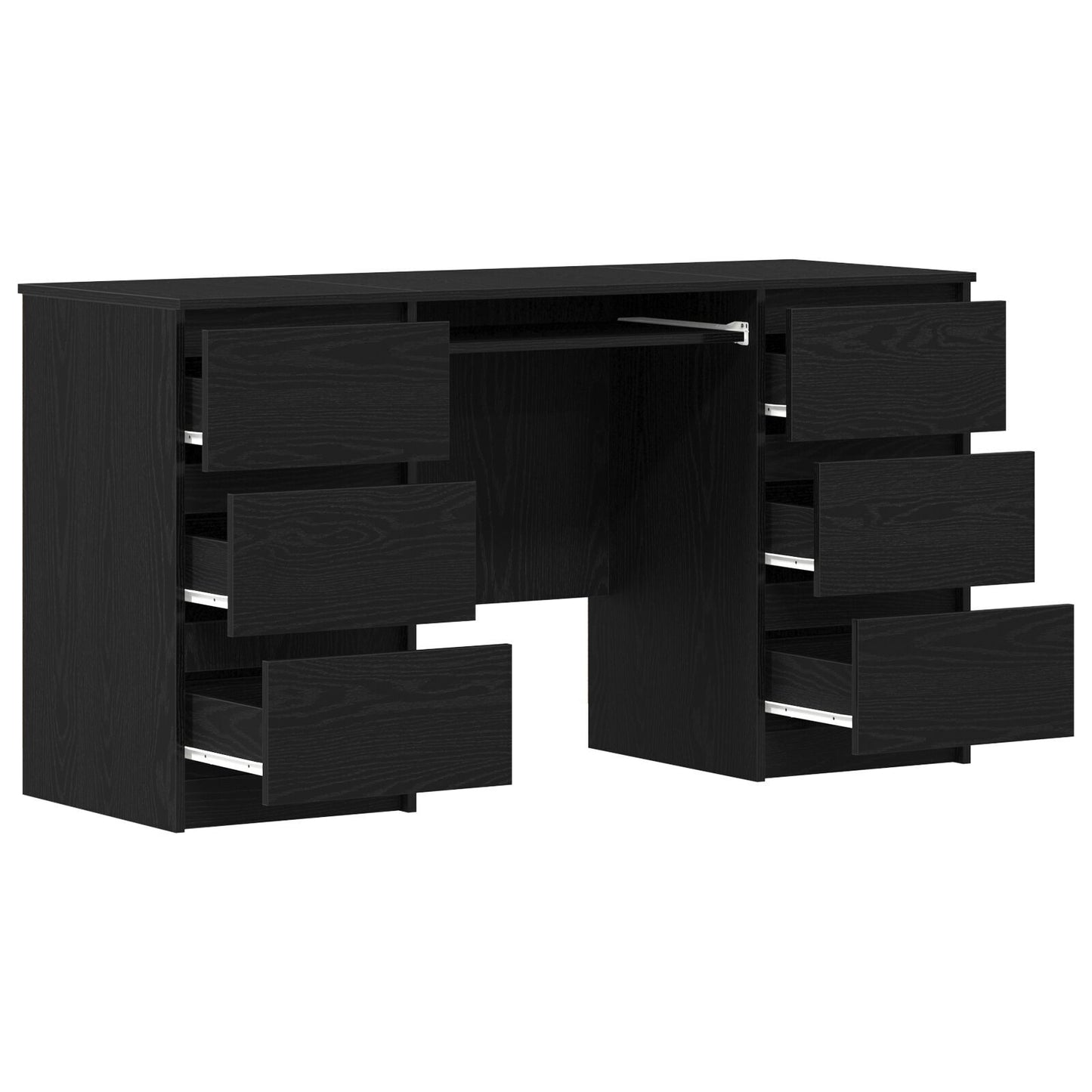 Skrivebord med skuff Svart Eik 140 x 50 x 76 cm Konstruert tre
