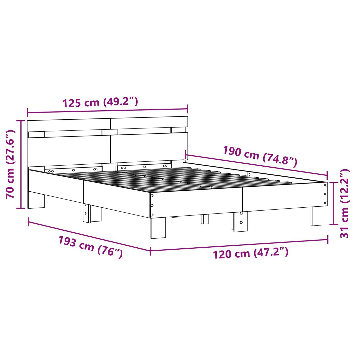 Sengestamme Artisan Eik 120 x 190 cm Konstruert tre