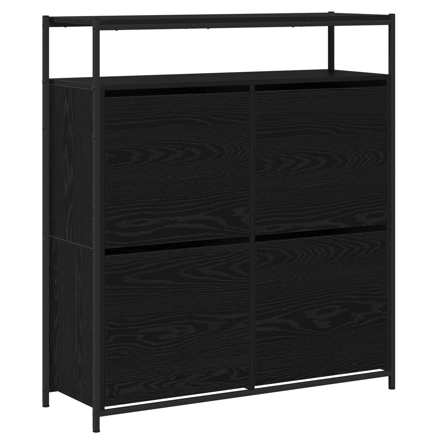 Sko Skap med hylle Svart Eik 100 x 34 x 112 cm Konstruert tre
