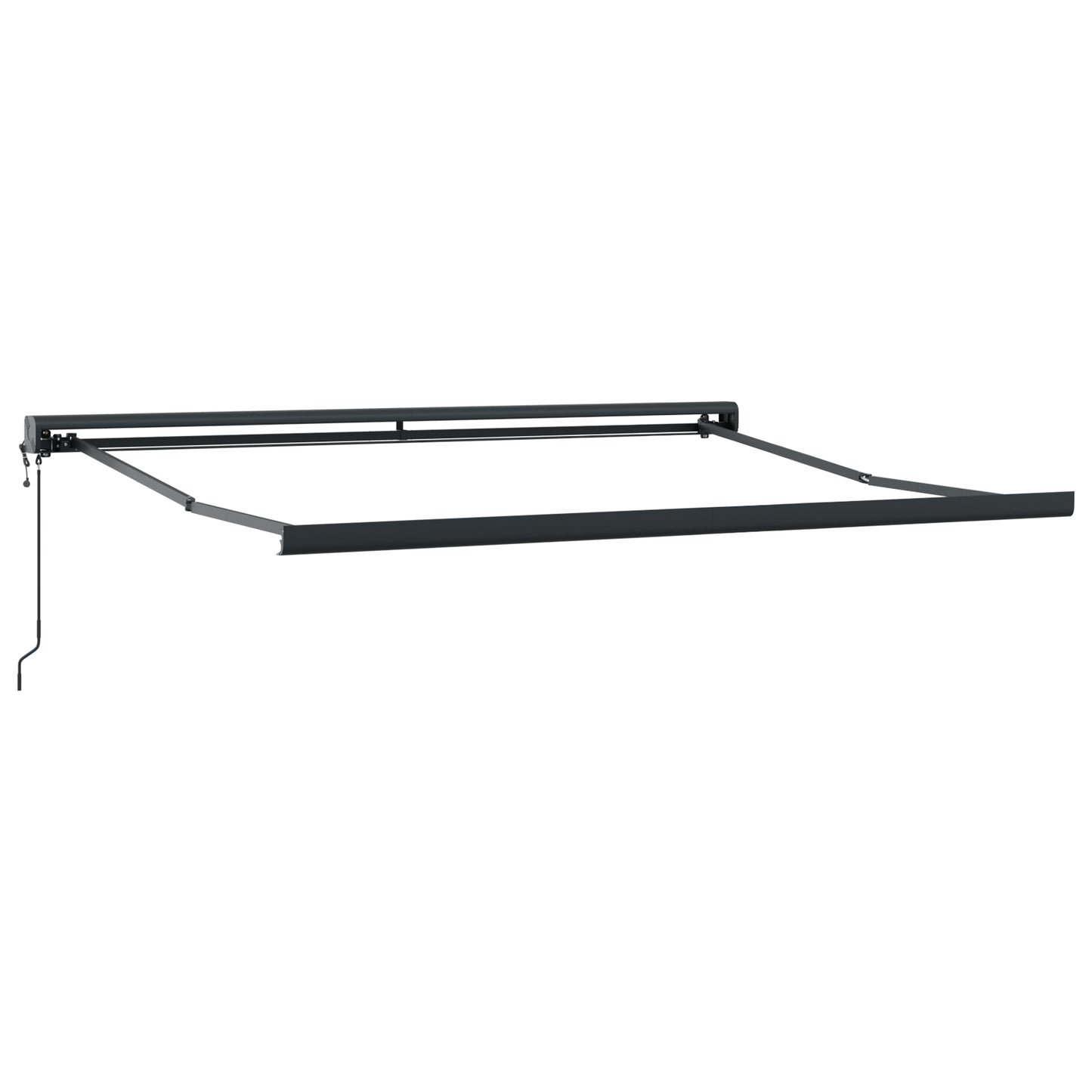 Uttrekkbar markise Svart 350 x 250 x 165 cm Stoff og Metall