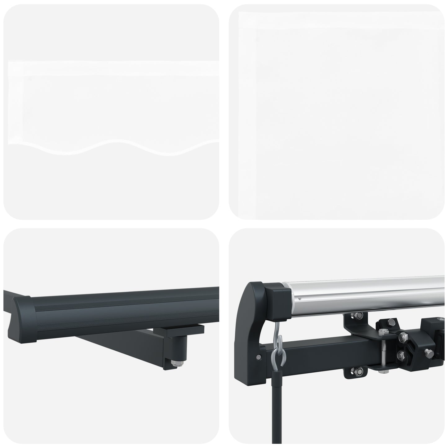 Uttrekkbar markise Hvit 400 × 350 cm Polyester og aluminium