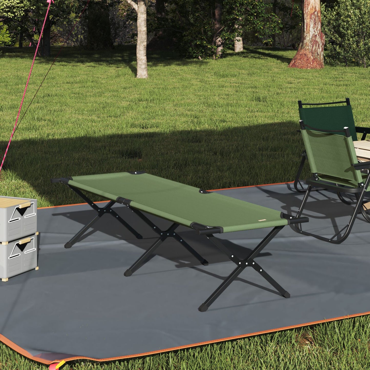 Sammenleggbar camping seng grønn 193 x 69 x 45 cm Oxford-stoff