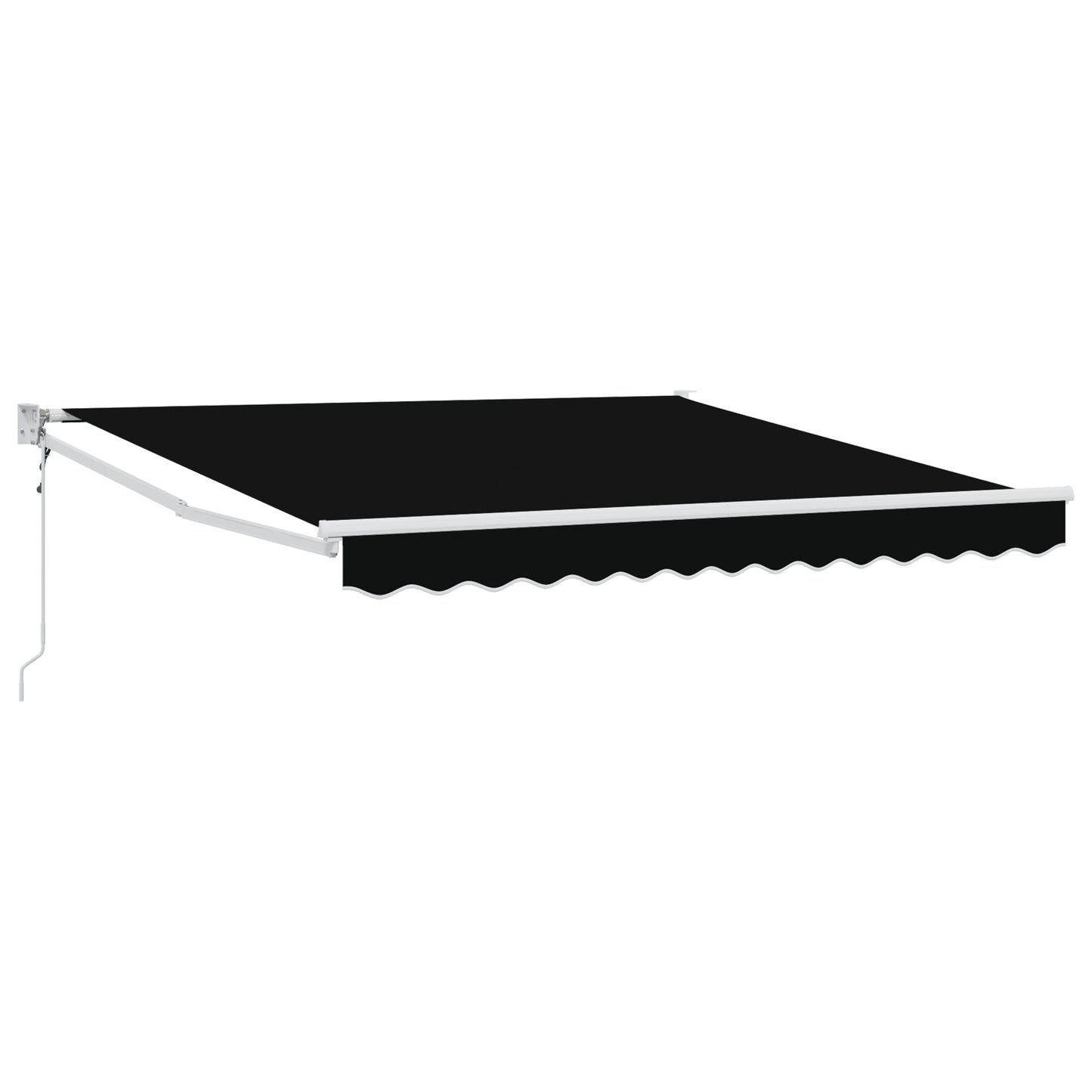 Uttrekkbar markise Svart 350 x 250 cm Polyester og Metall
