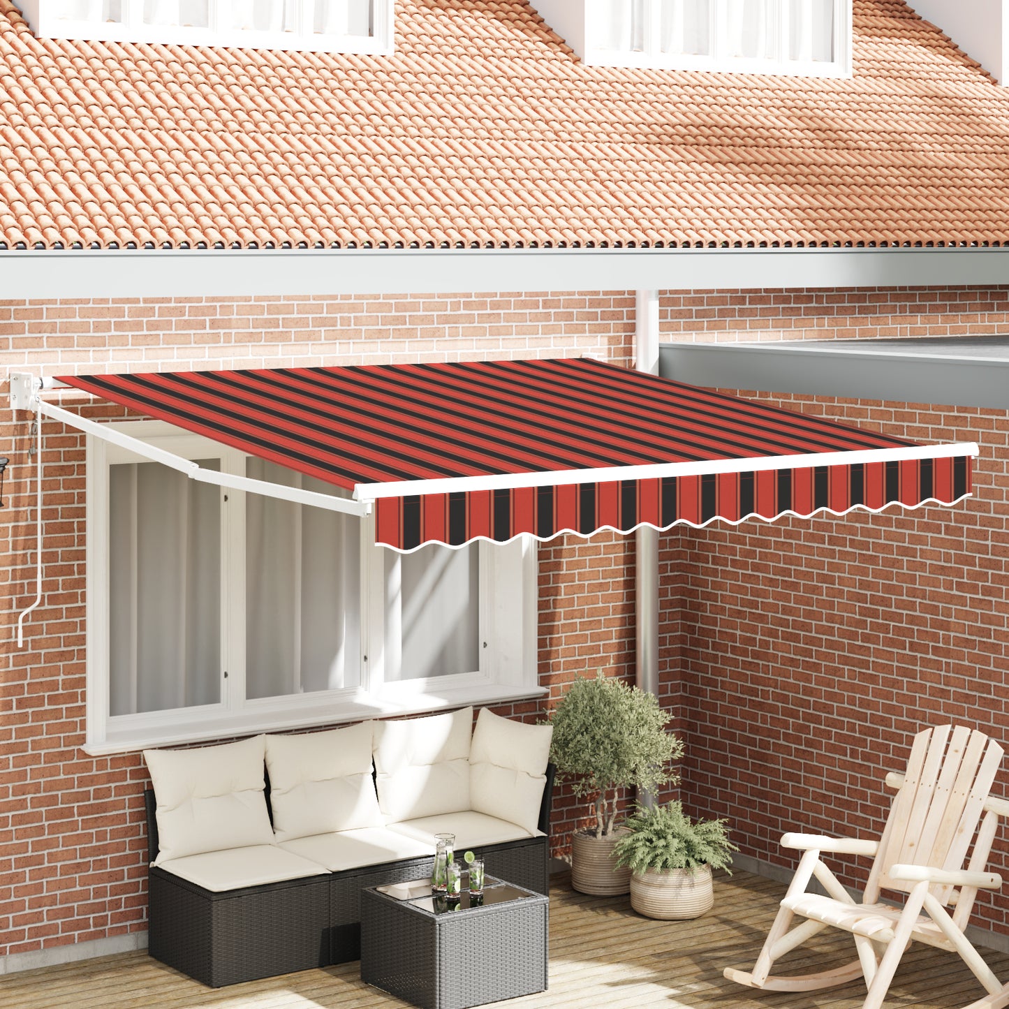 Uttrekkbar markise Oransje og Brunt 350 x 250 x 165 cm
