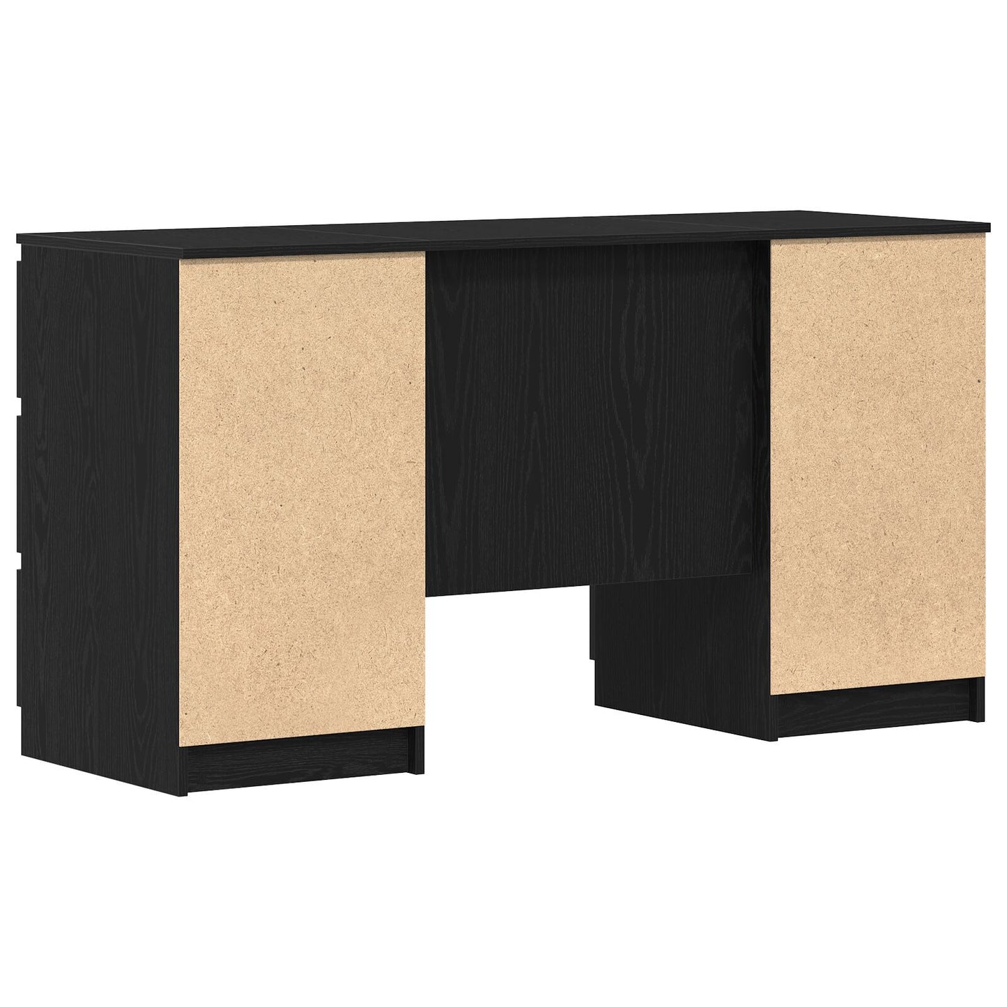 Skrivebord med skuff Svart Eik 140 x 50 x 76 cm Konstruert tre
