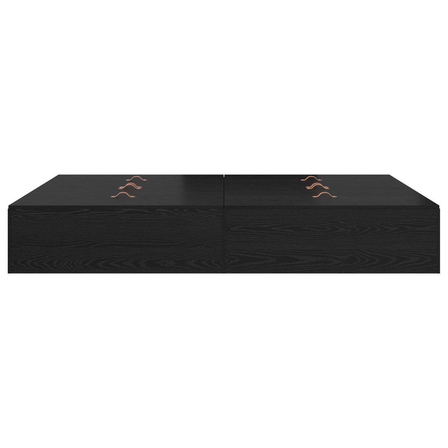 Seng med lagring Svart Eik 150 x 200 cm Konstruert tre