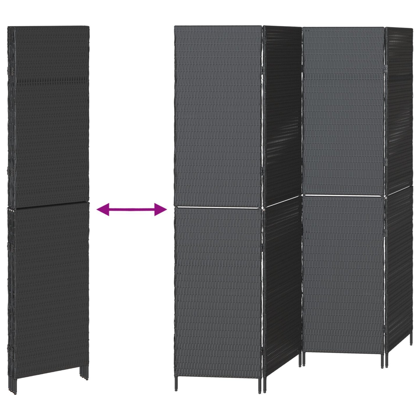 Romdeler Svart 195 x 180 cm polyrotting