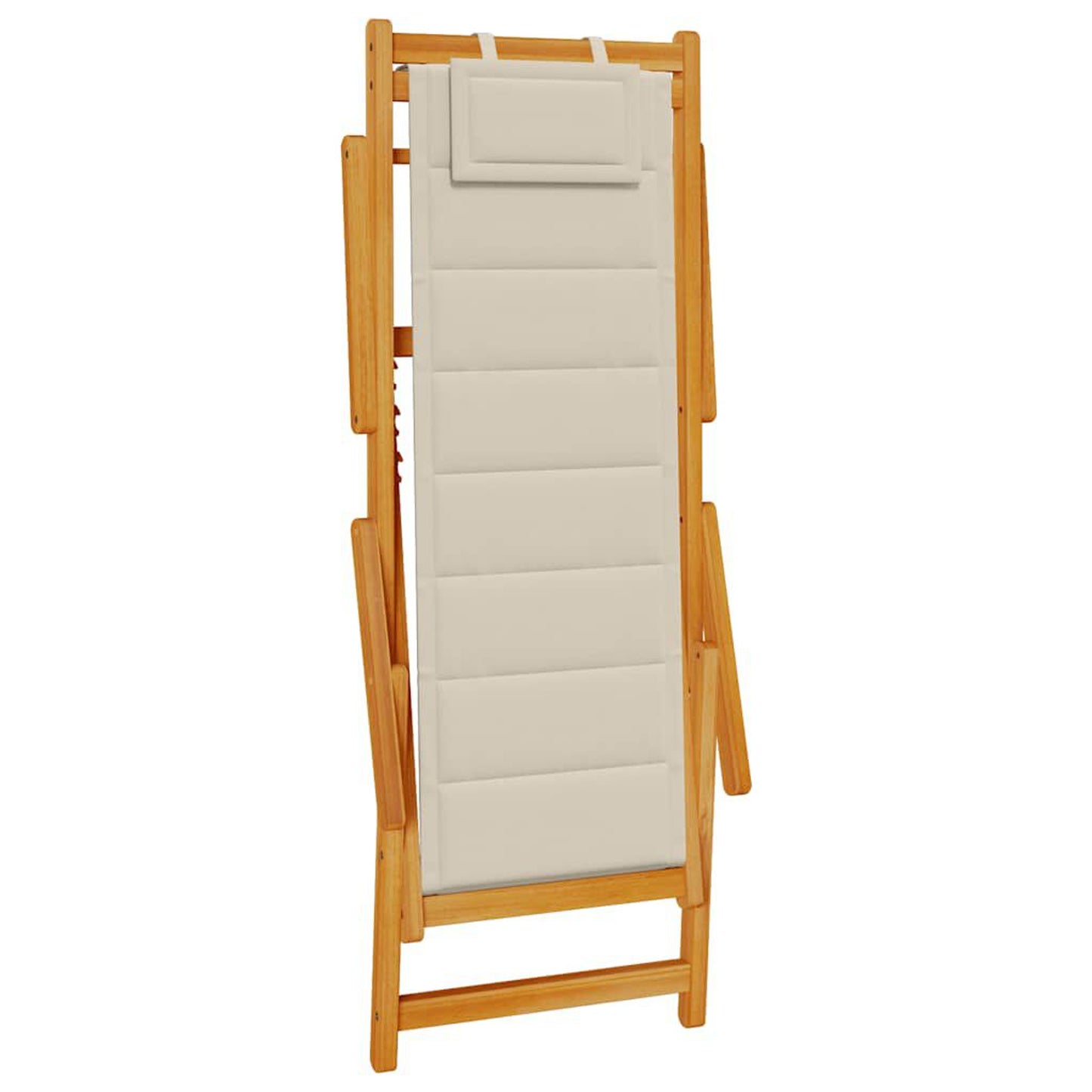 Strandstol med pute 2 pcs Brun Solid akasietre
