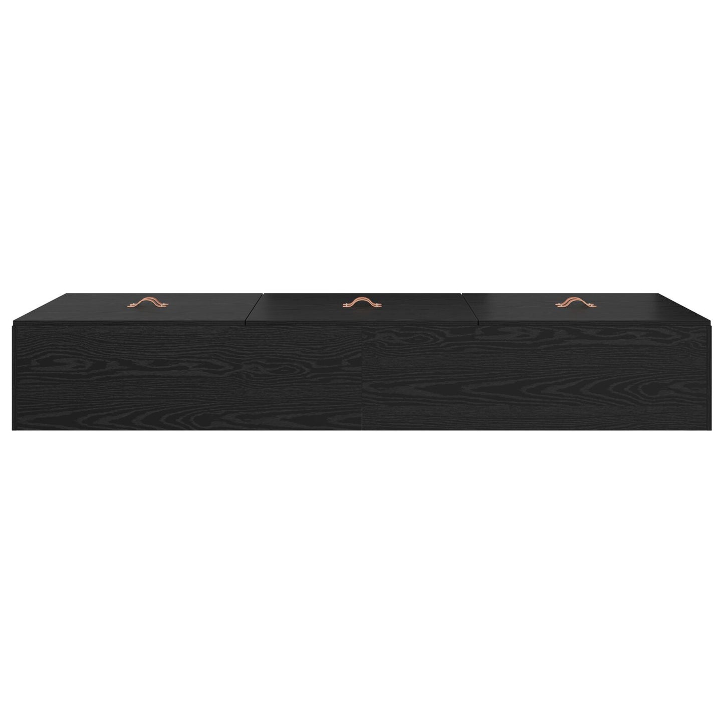 Seng med lagring Svart Eik 100 x 200 cm Konstruert tre