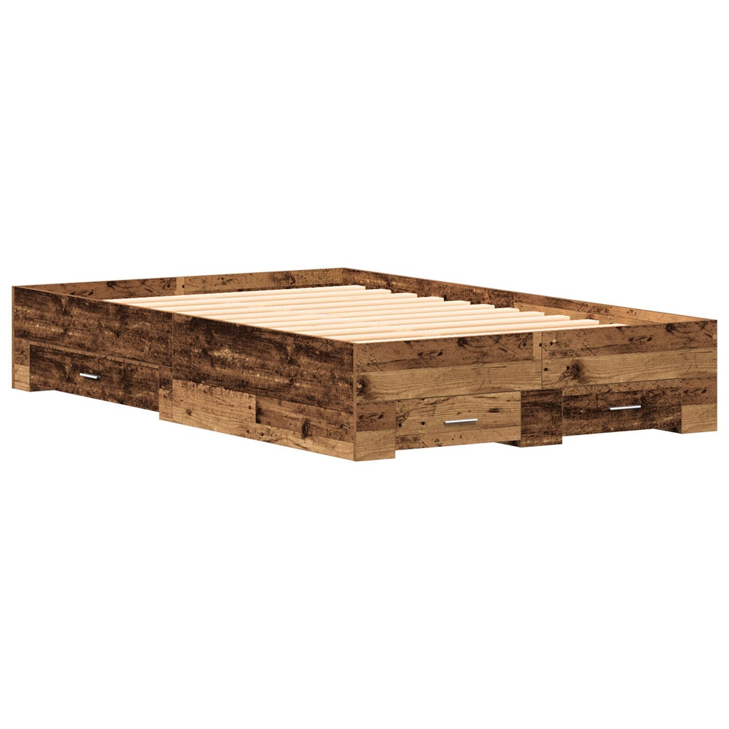 Sengestamme med skuff Gamle tre 120 x 190 cm Konstruert tre