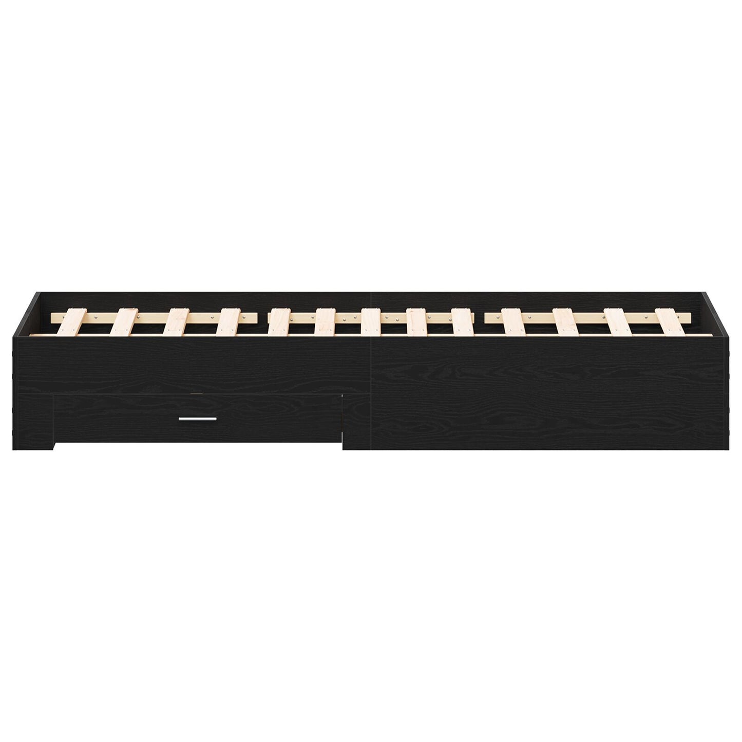 Sengestamme med skuff Svart Eik 160 x 200 cm Konstruert tre
