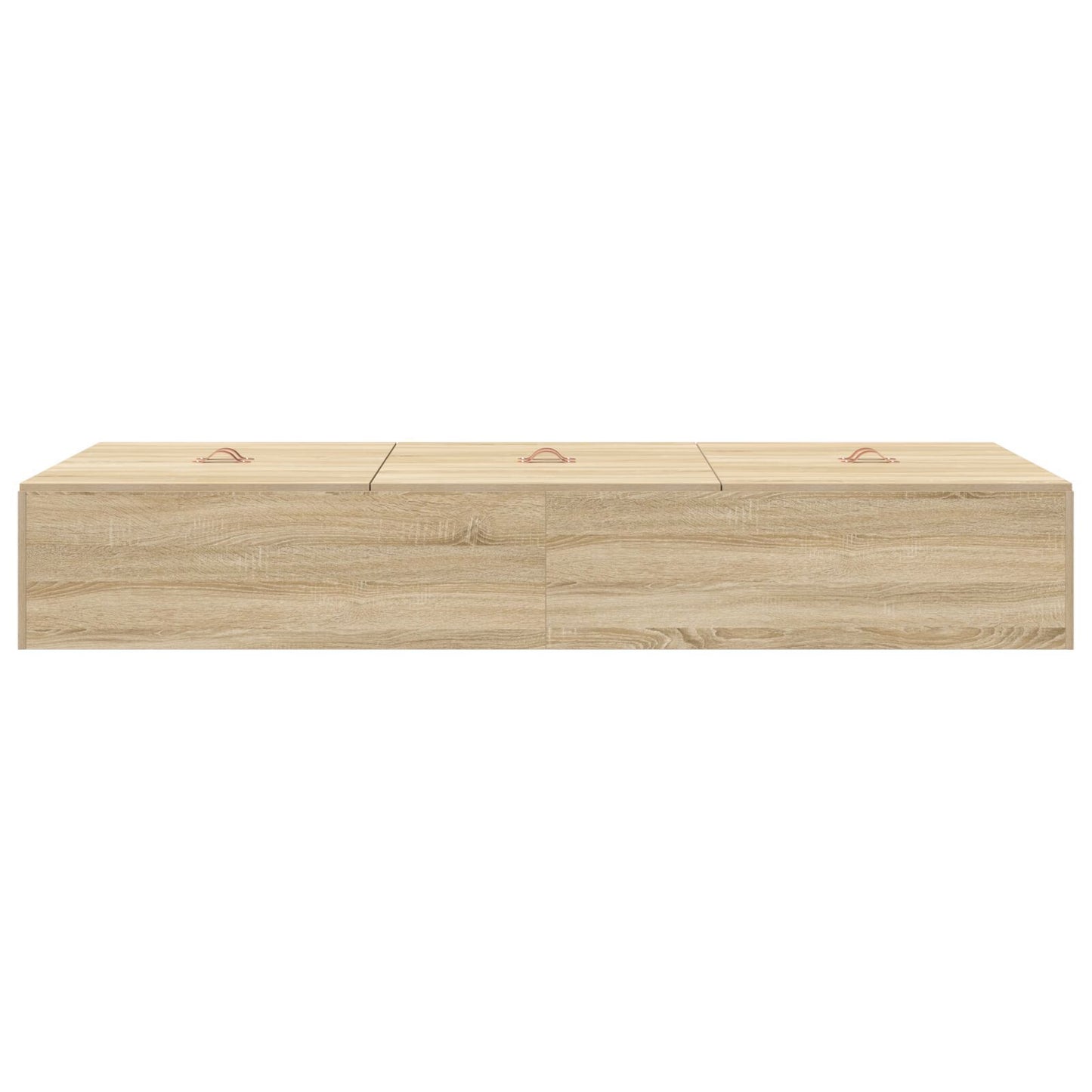 Seng med lagring Sonoma eik 100 x 200 cm Konstruert tre