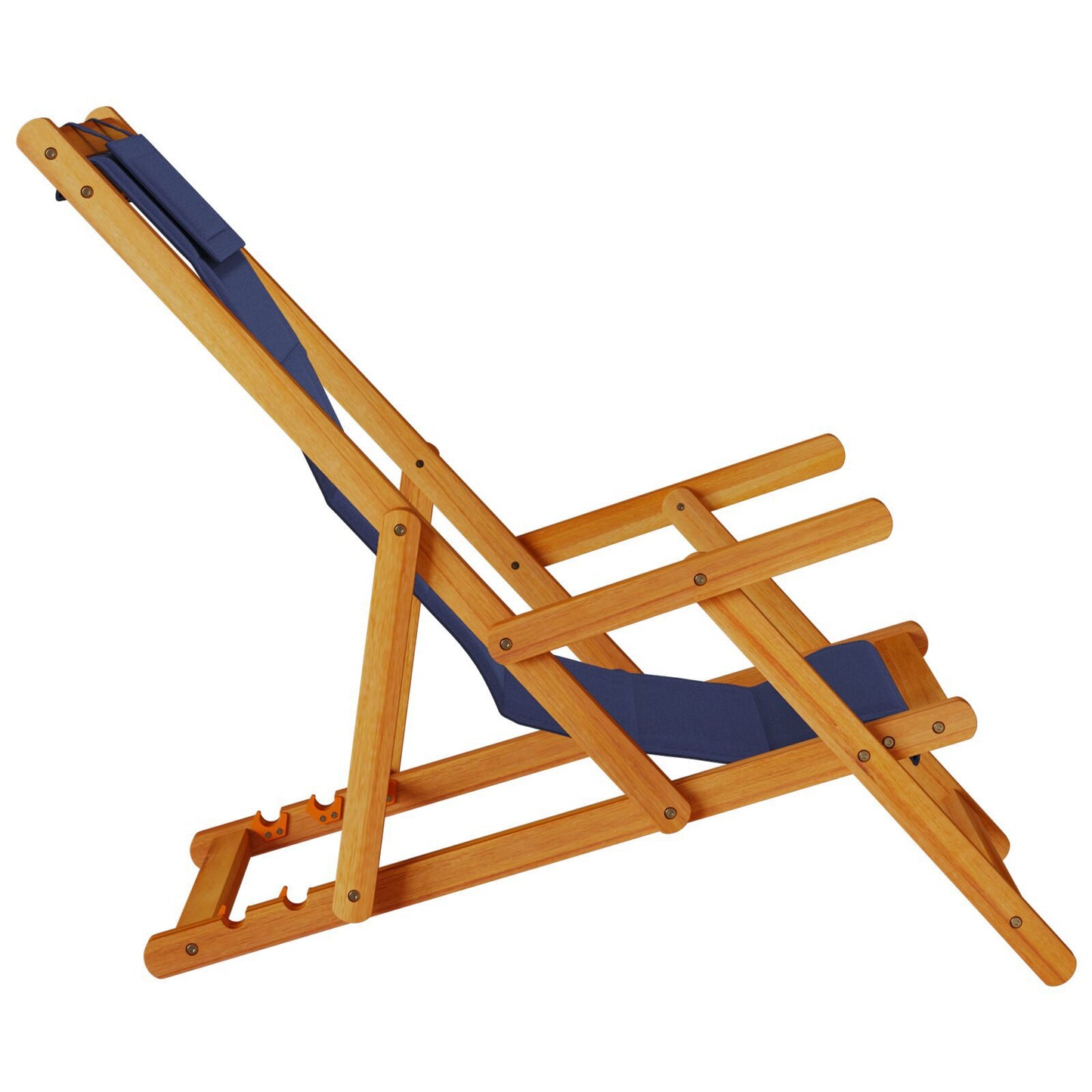 Strandstol med pute 2 pcs Brun Solid akasietre