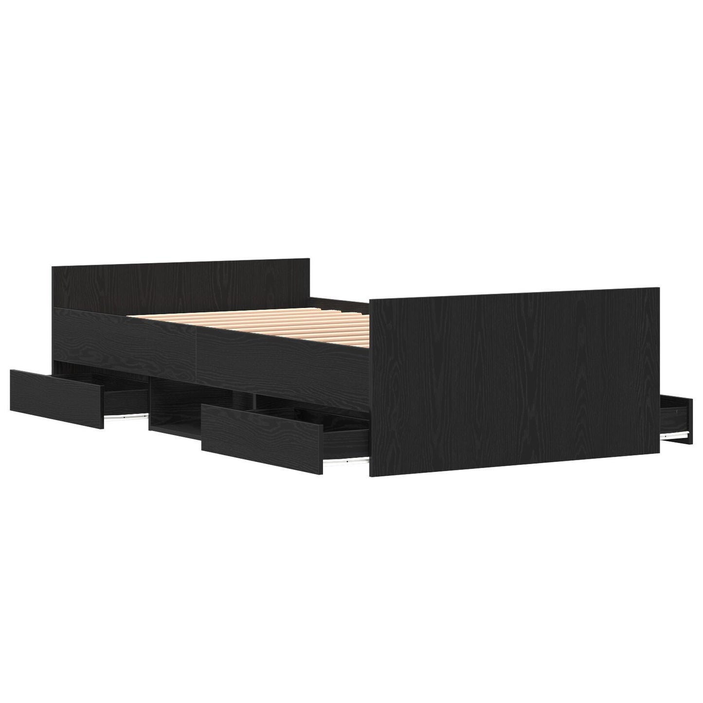 Sengestamme Svart Eik 203 x 103 x 50 cm Konstruert tre