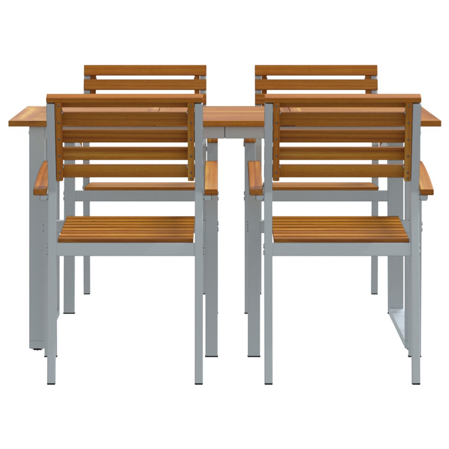 Hage Spisegruppe 5 pcs Grå Solid akasietre