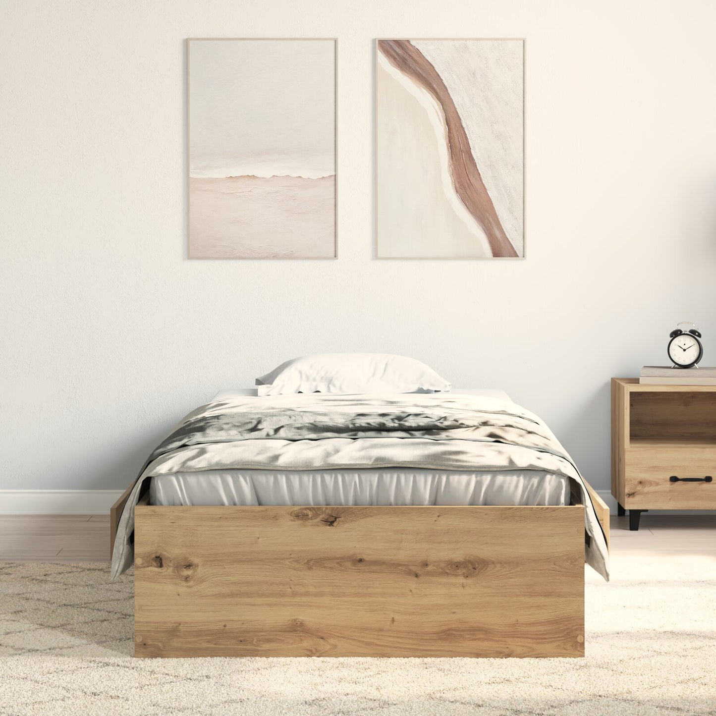 Sengestamme med skuff Artisan Eik 90 x 190 cm Konstruert tre