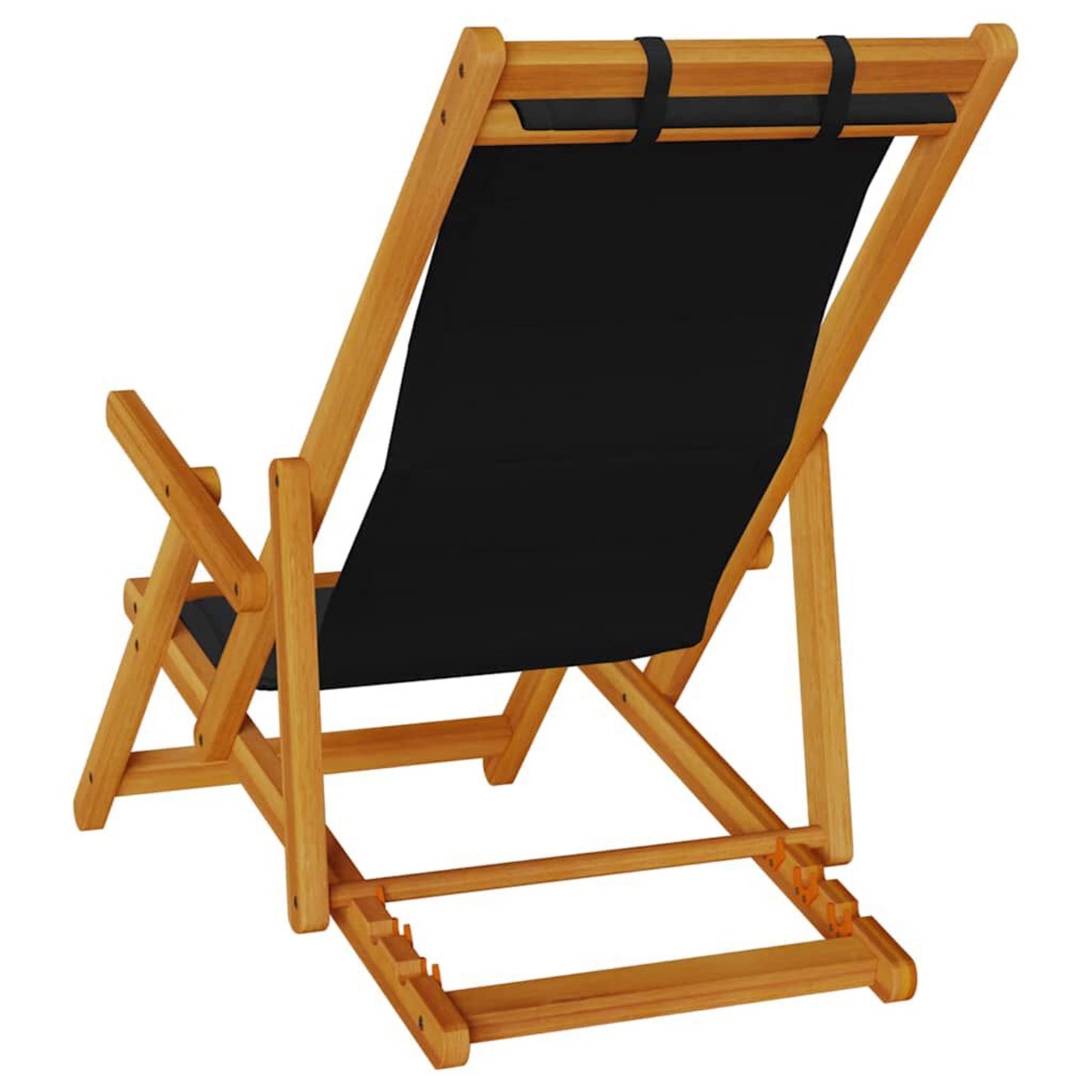 Strandstol med pute 2 pcs Brun Solid akasietre