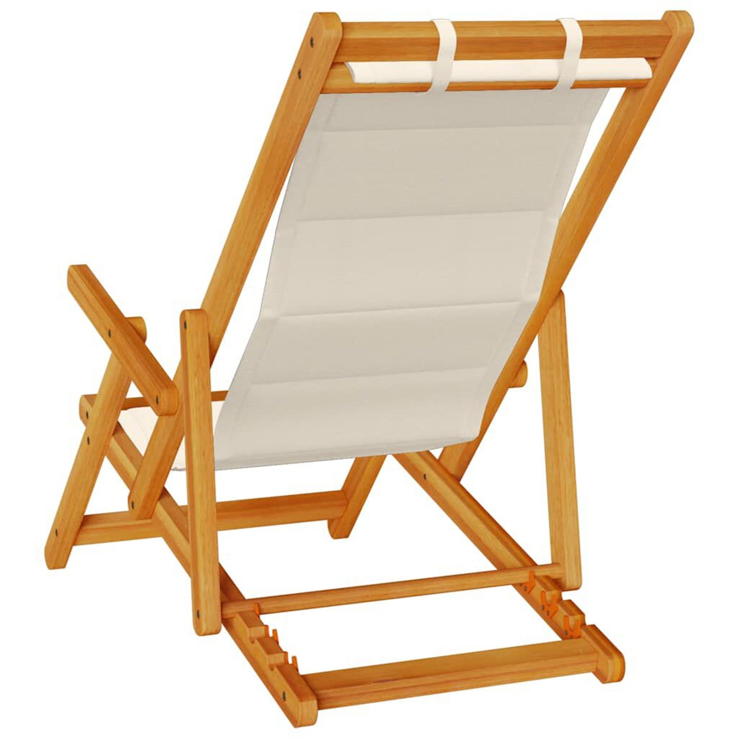 Strandstol med pute 2 pcs Brun Solid akasietre